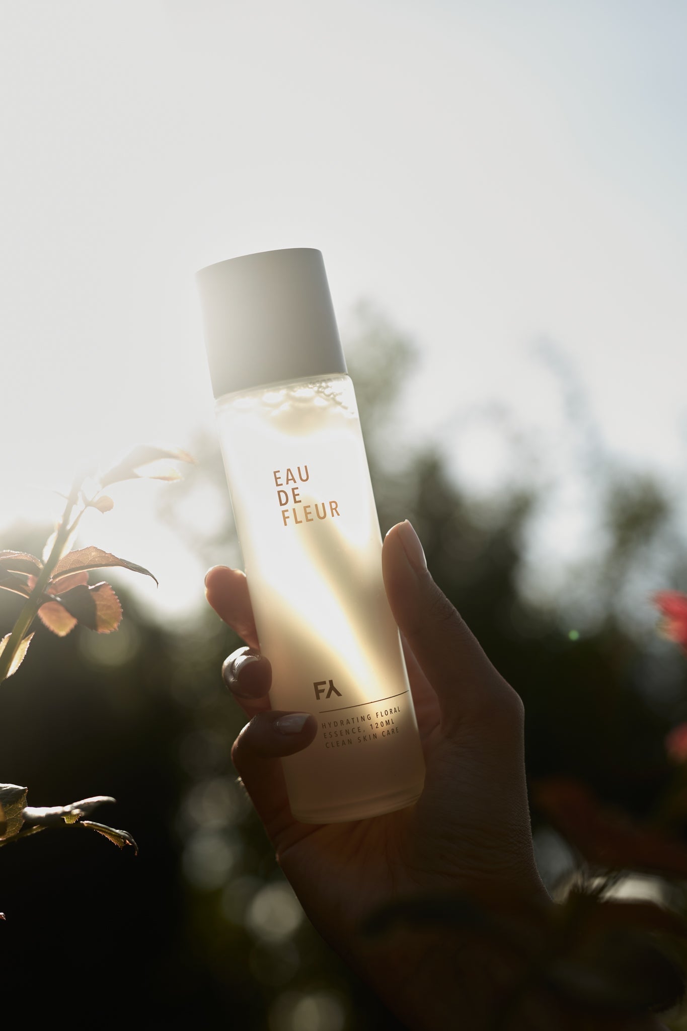 Campaign image of the Eau de Fleur hydrating floral essence by Fields of Yarrow